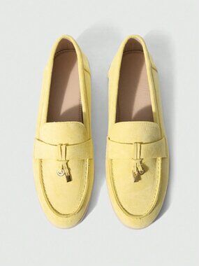 Yellow Casual Women's Comfortable Flat Loafer Shoes